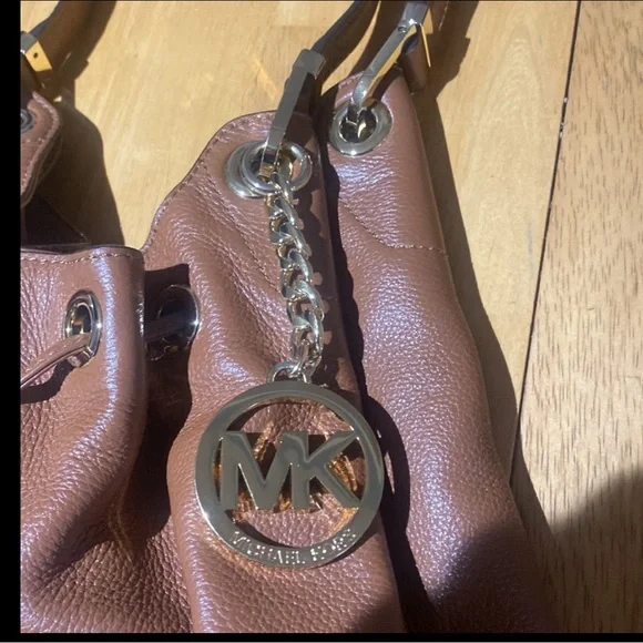 Michael Kors BROWN Shoulder Boho Bag. Skorpios Large Drawstring Shoulder Bag - Picture 4 of 12